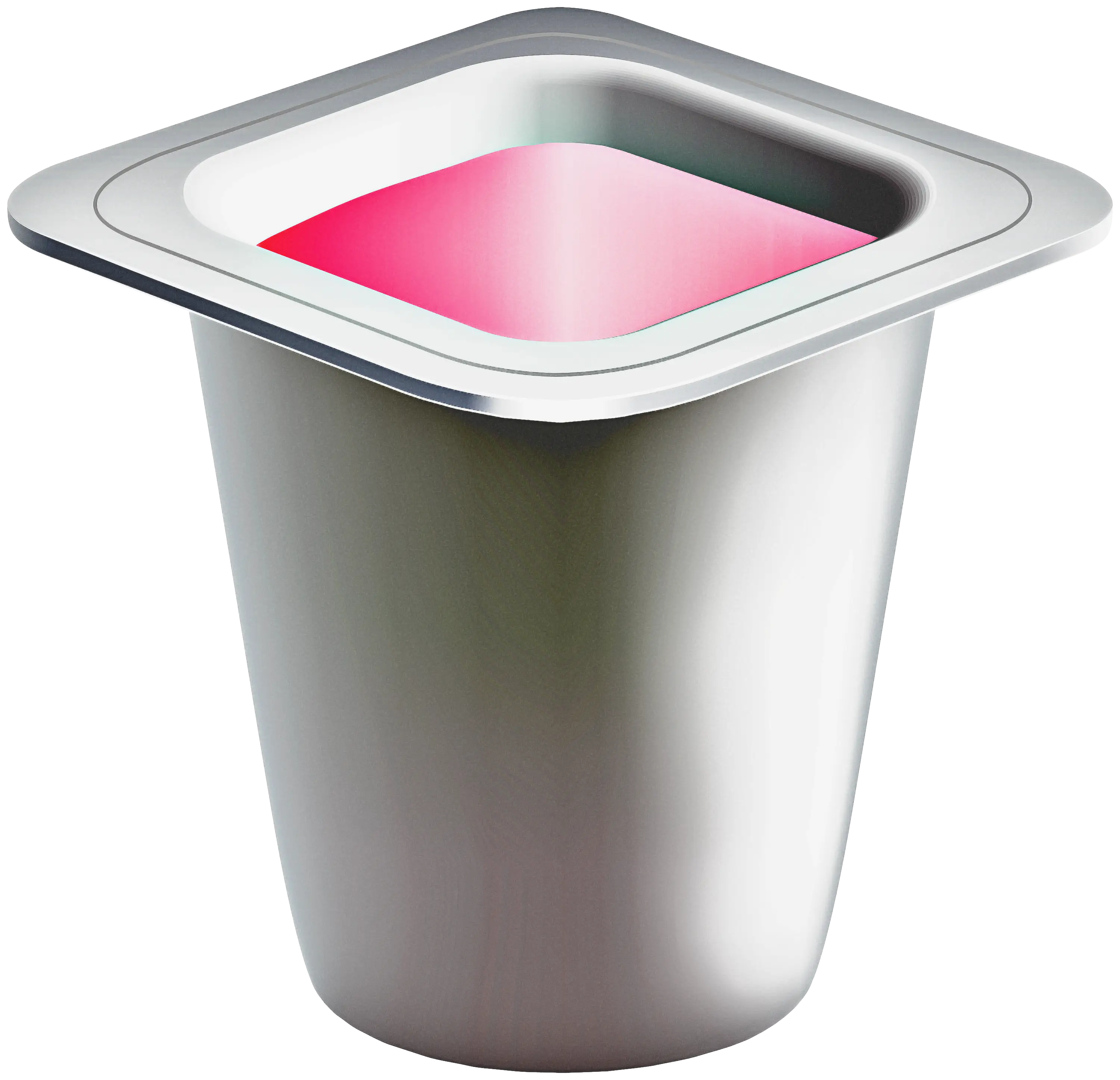 Metallic Yogurt Container with Foil Lid