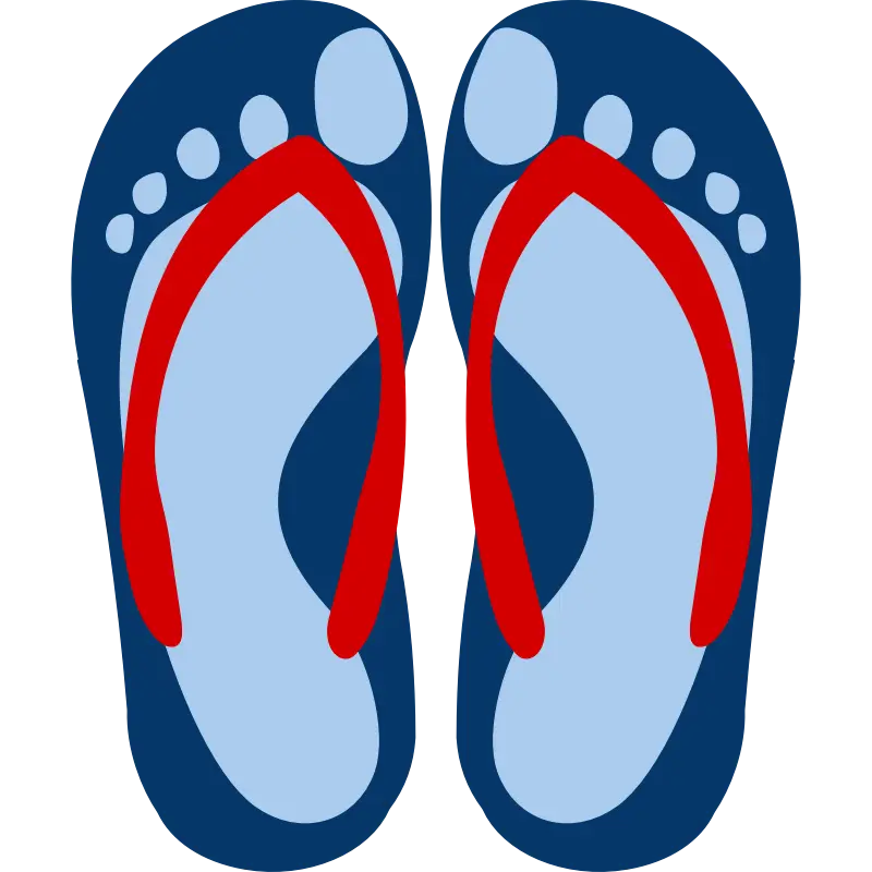 Blue and Red Flip Flop Sandals for Summer Wear