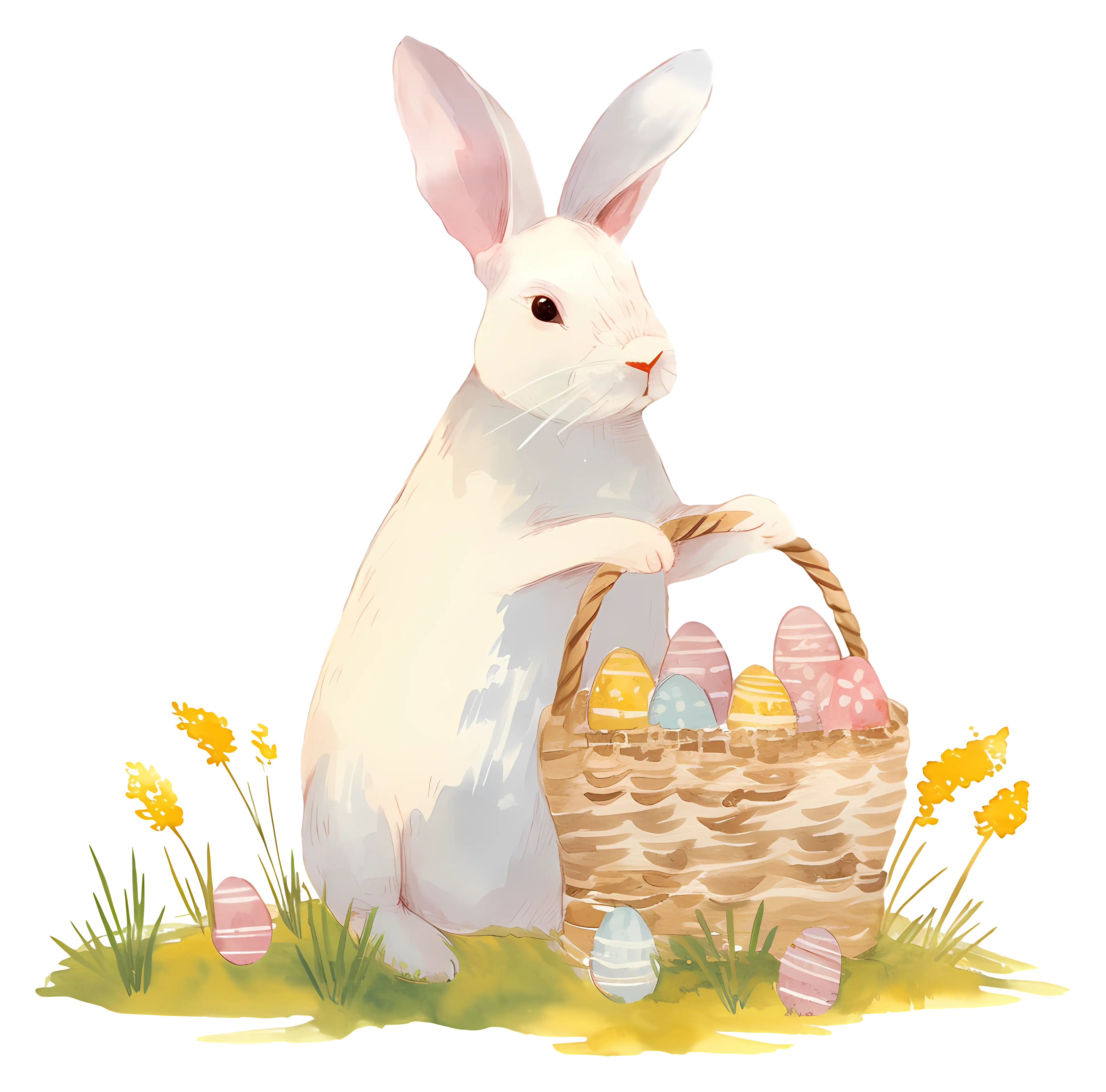 Easter Bunny with Basket of Eggs