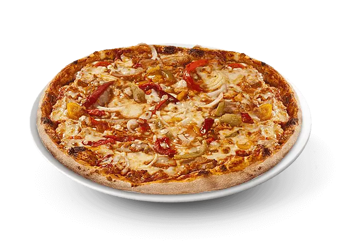 Delicious Pizza on Serving Plate