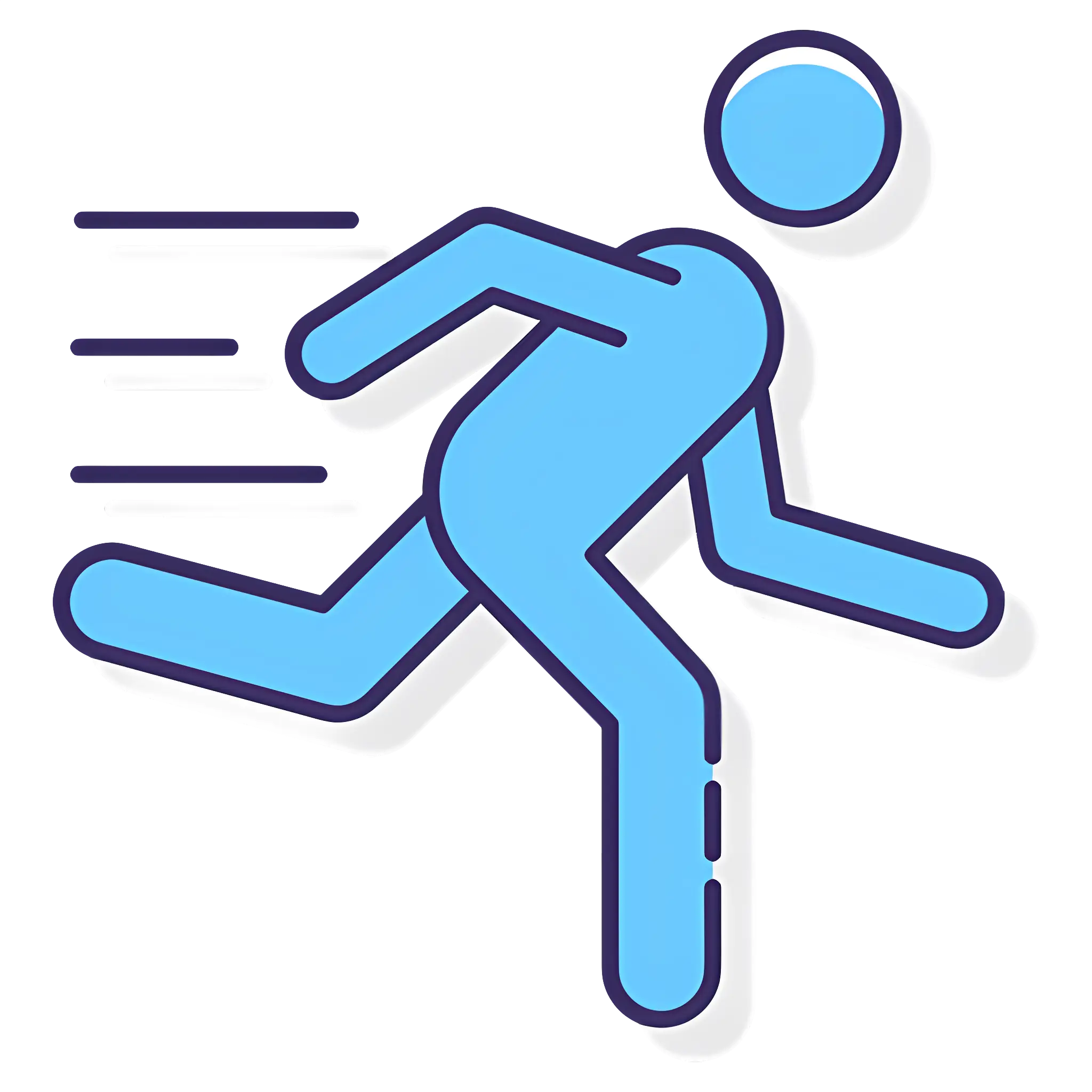 Running Motion Icon in Blue Style