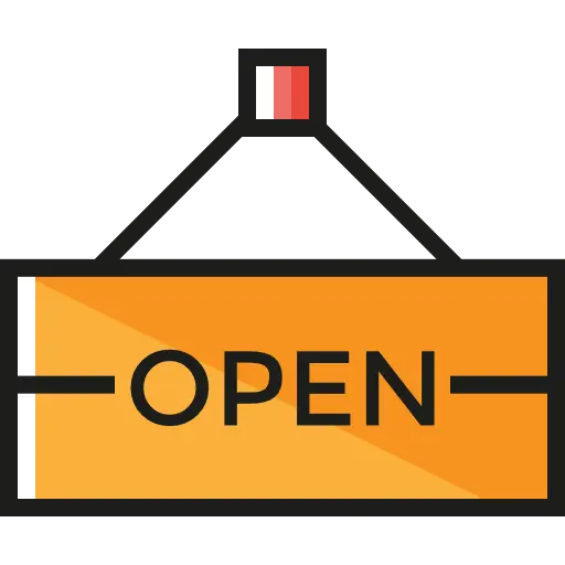 Bright Orange Open Signboard for Businesses