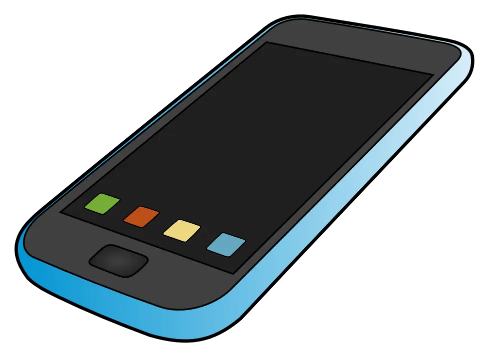 Cartoon-Style Blue Smartphone Illustration