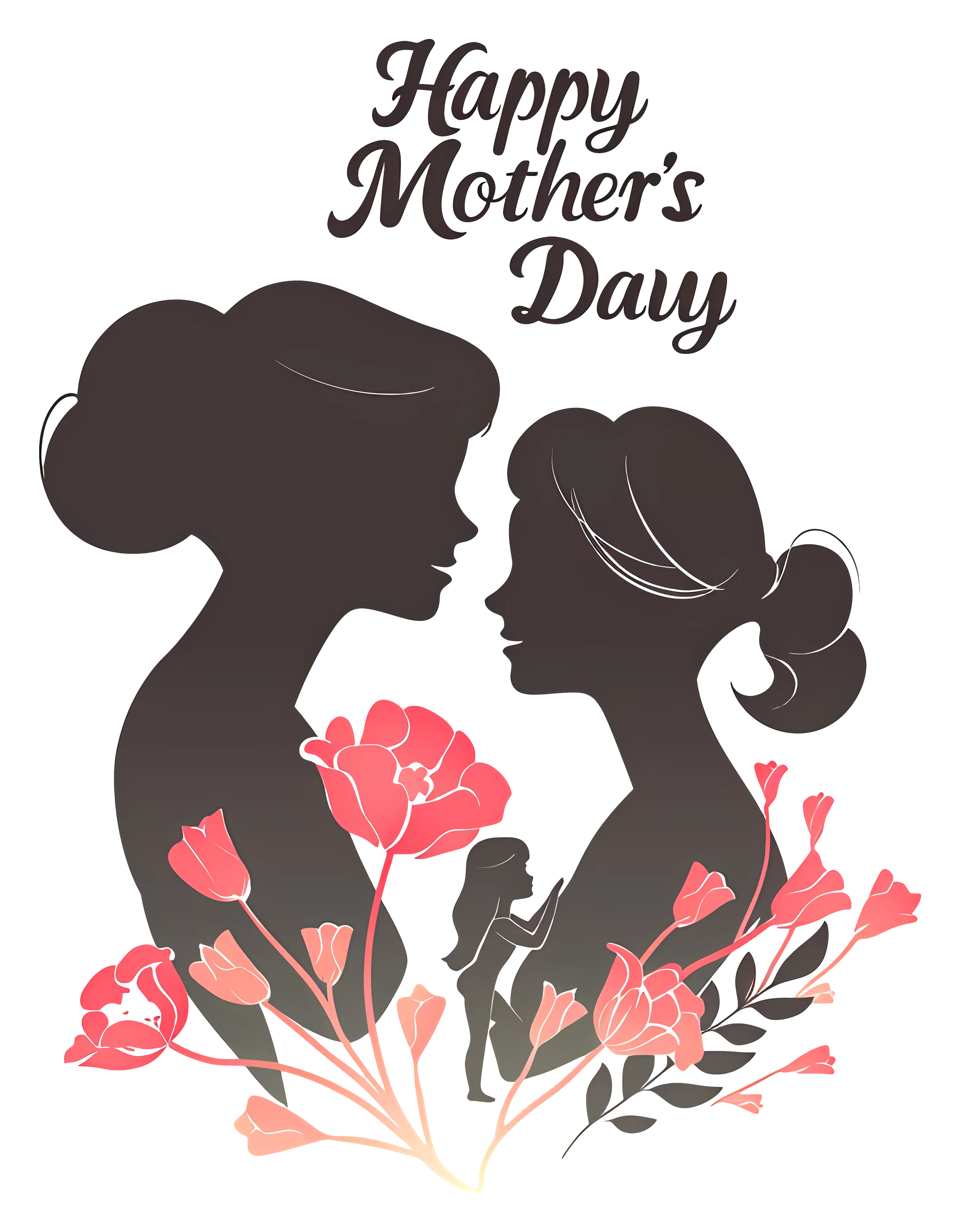 Mother and Child Silhouette for Mother&#039;s Day