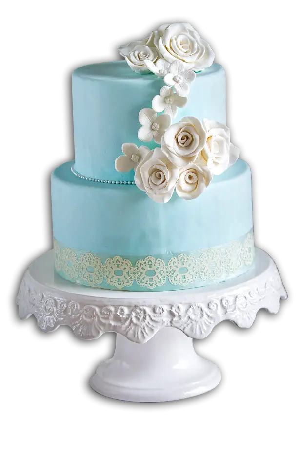 Elegant Blue and White Cake