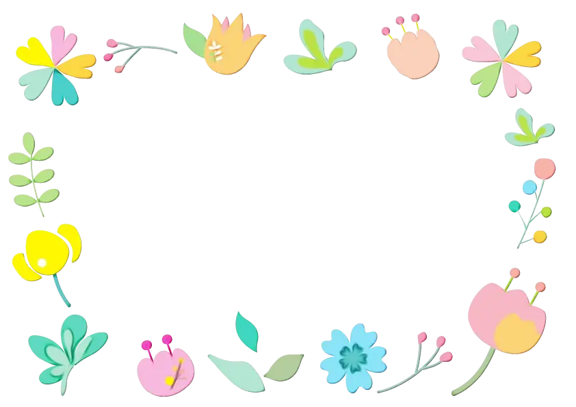 Colorful Floral Frame for Creative Designs