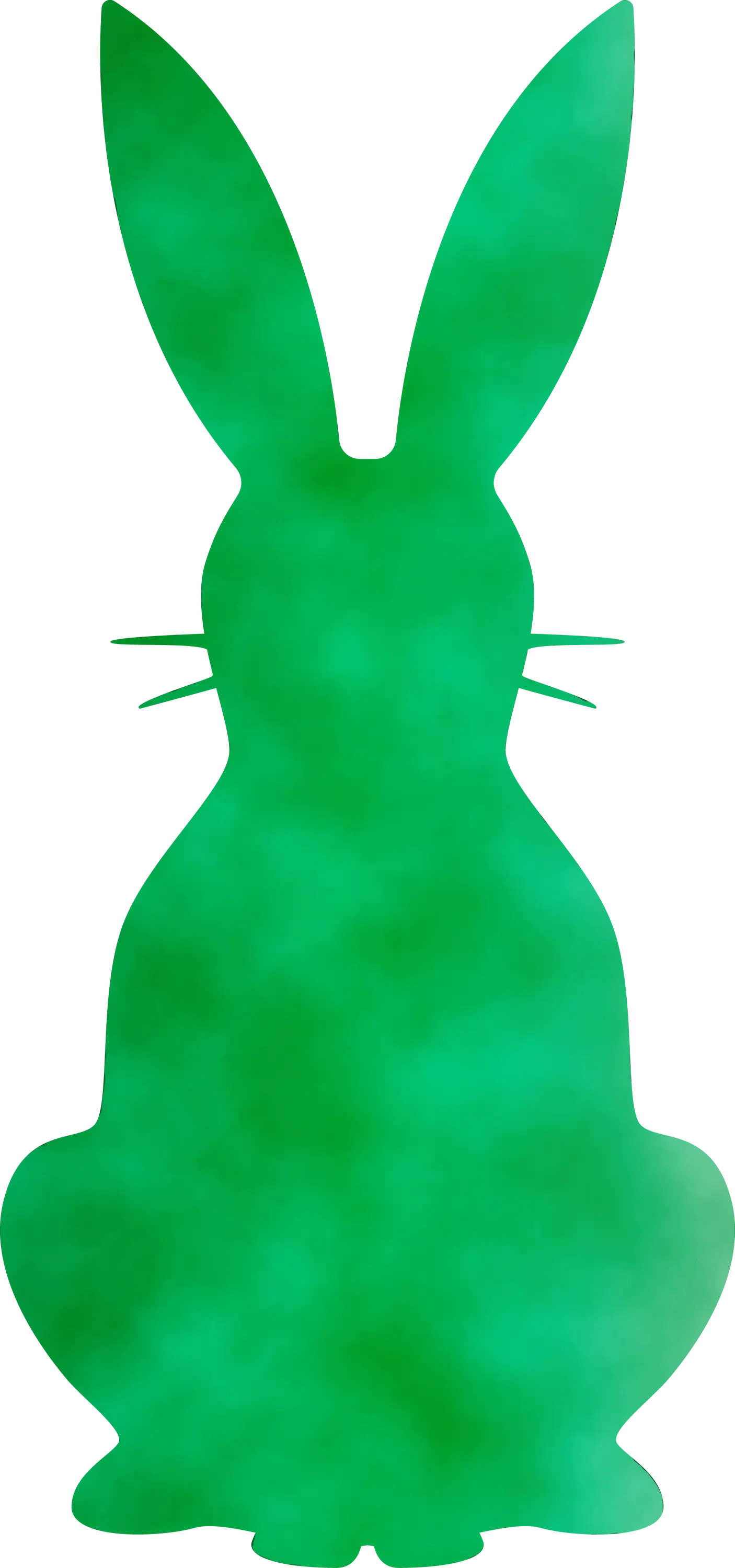 Green Bunny Silhouette Illustration