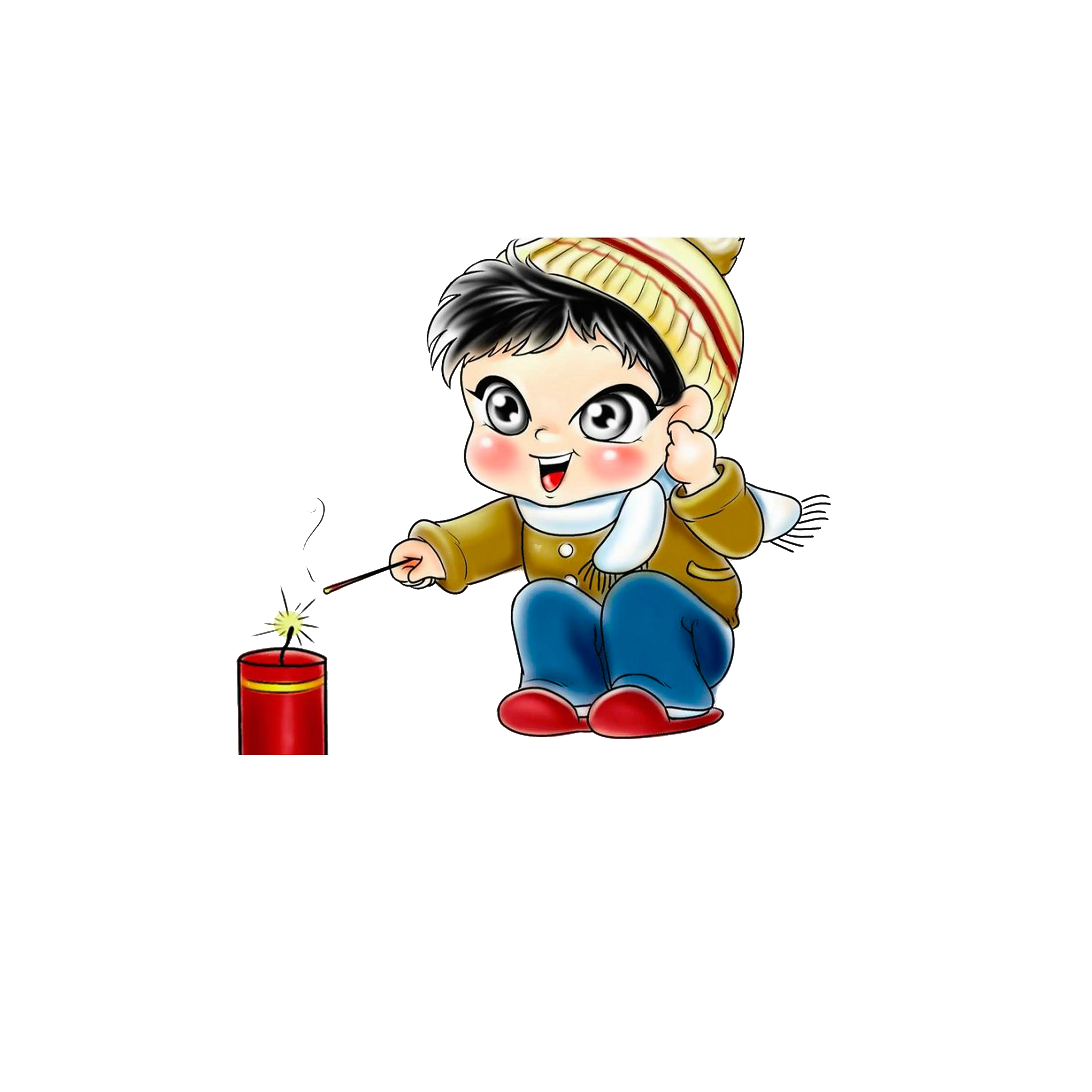 Cartoon Child with Sparkler