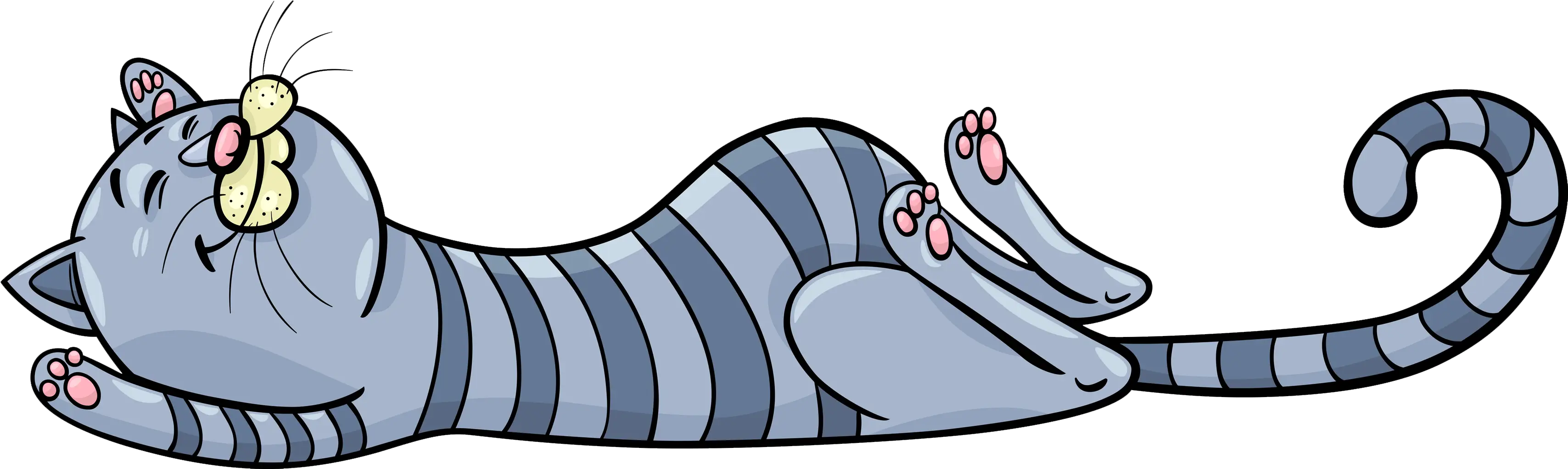 Relaxed Striped Cat Sleeping