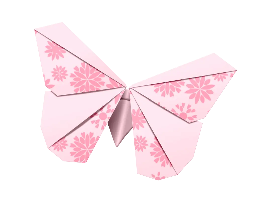 Pink Origami Butterfly