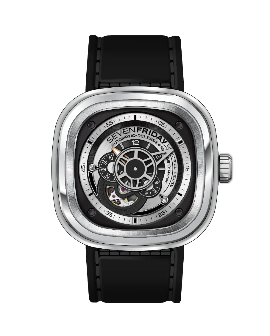 Modern Wristwatch with Black Strap
