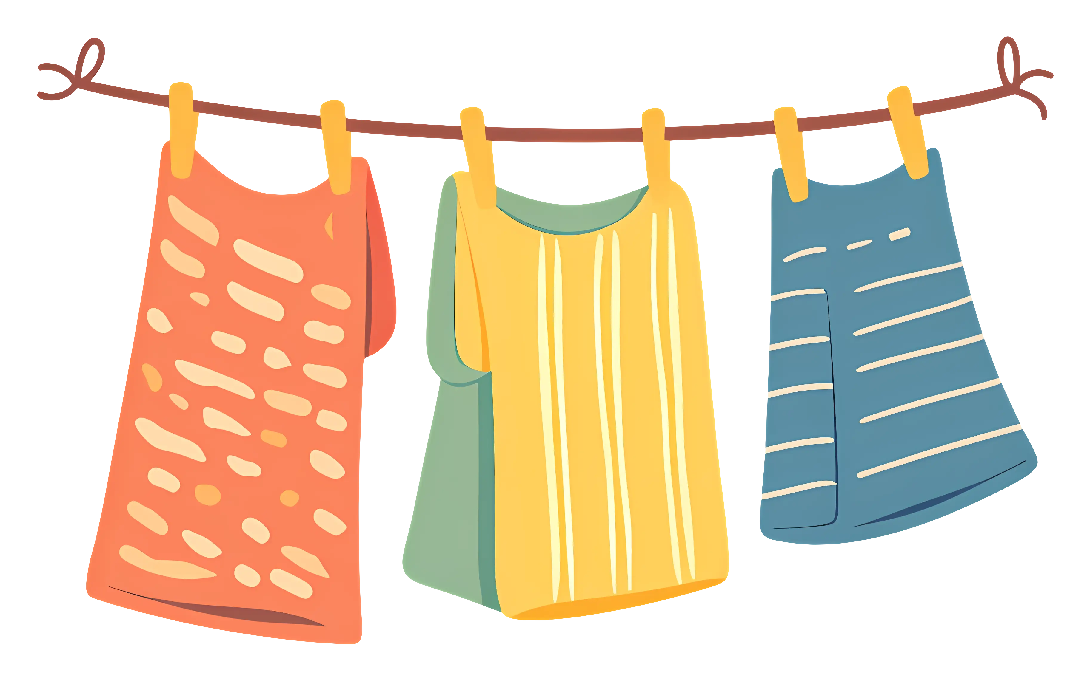 Colorful Towels on Clothesline