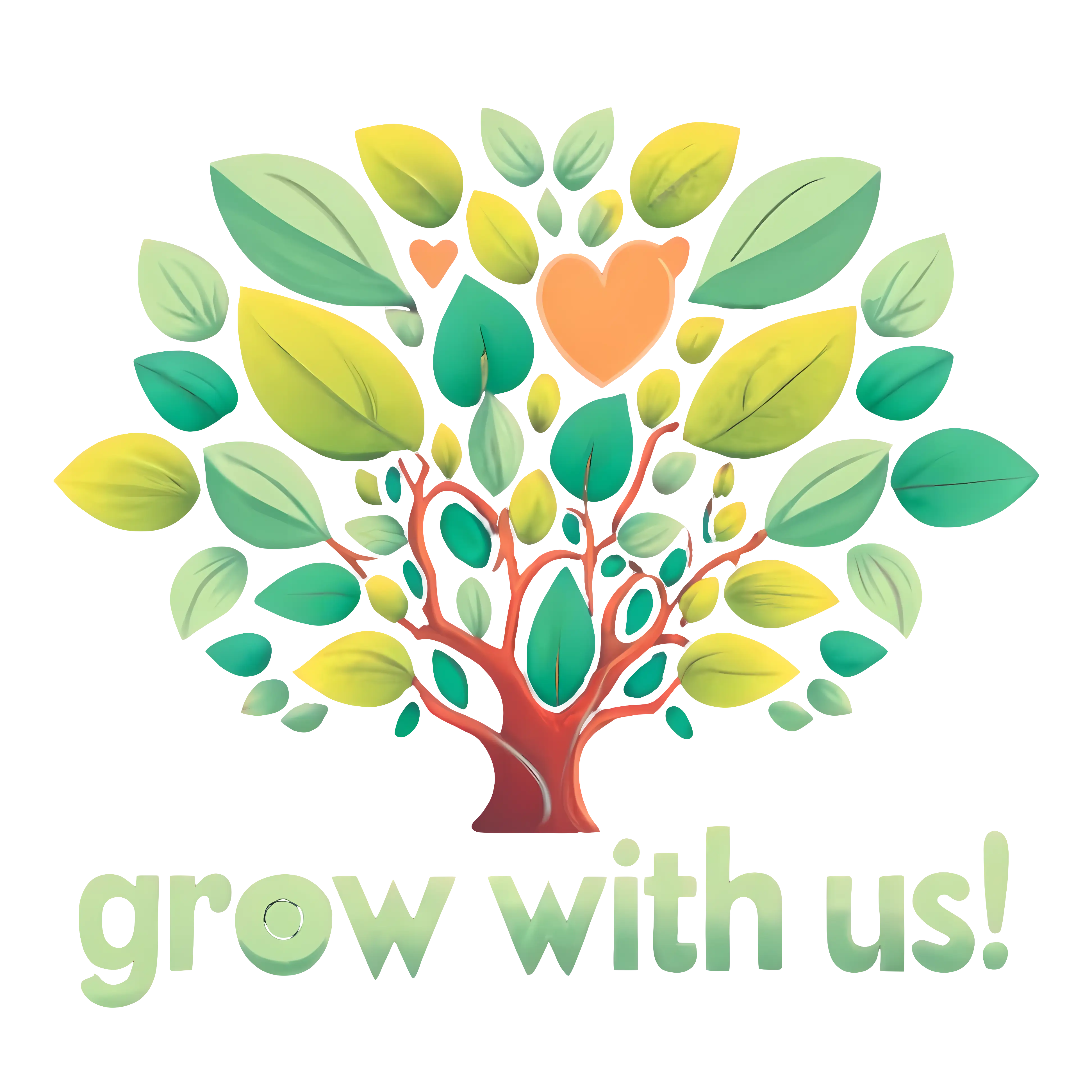 Tree with Green Leaves and Growth Message