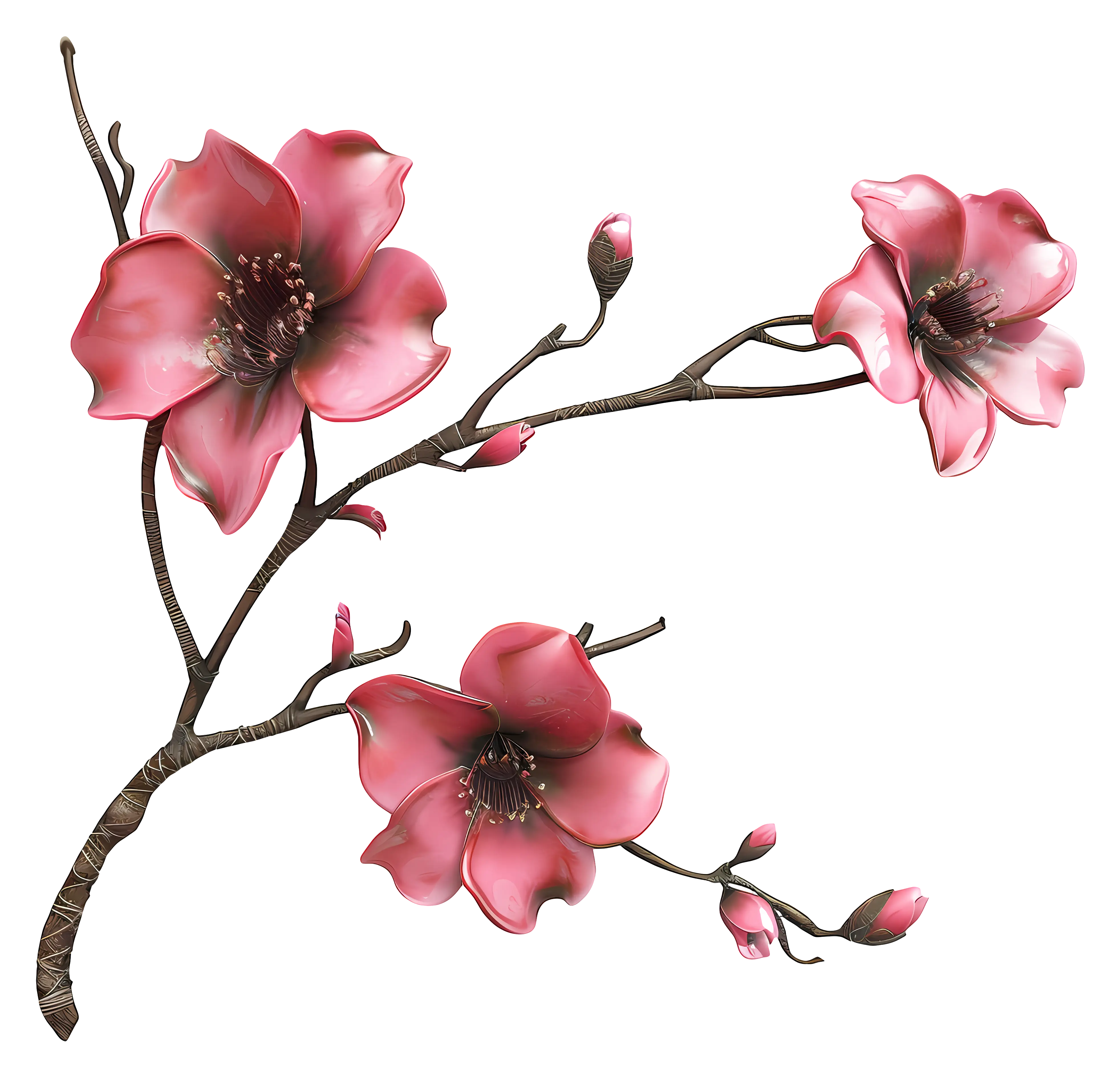 Beautiful Pink Flowers on Branch