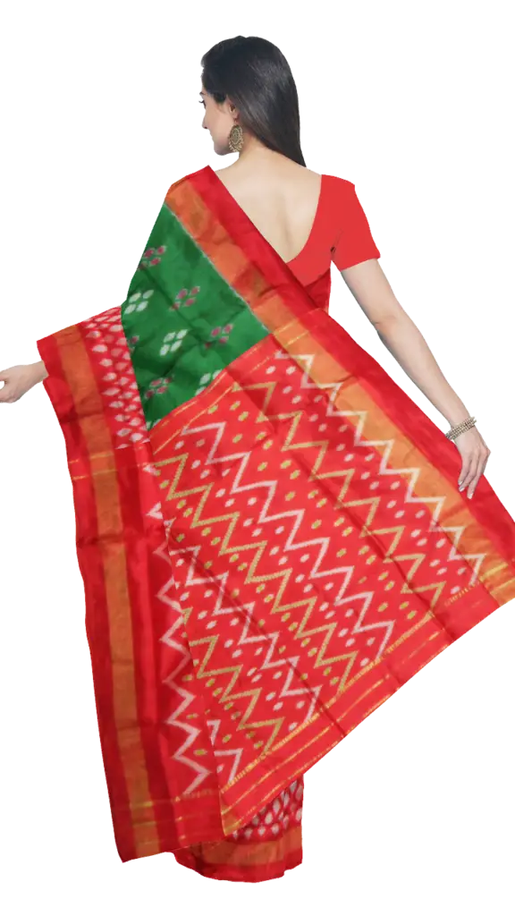 Traditional Red and Green Indian Sari