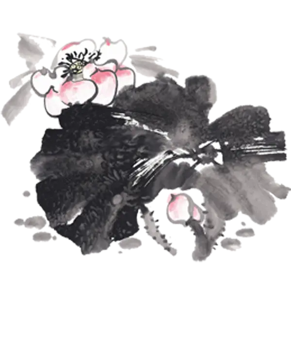 Traditional Chinese Ink Painting of Flowers