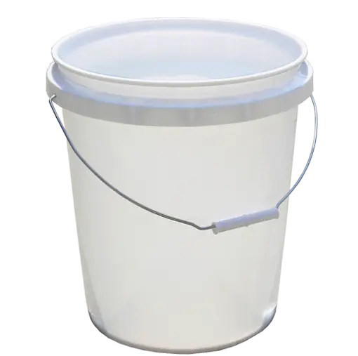 White Plastic Bucket With Handle