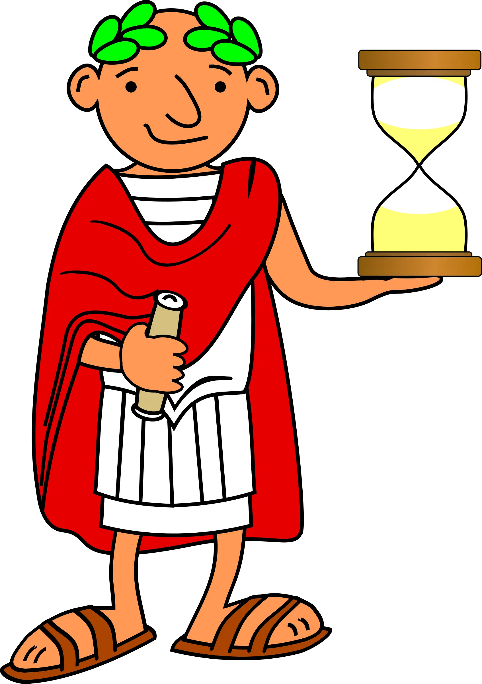 Roman Character Holding Hourglass