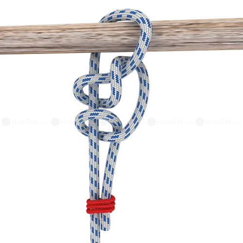 Secure Rope Knot Wrapped Around a Wooden Pole