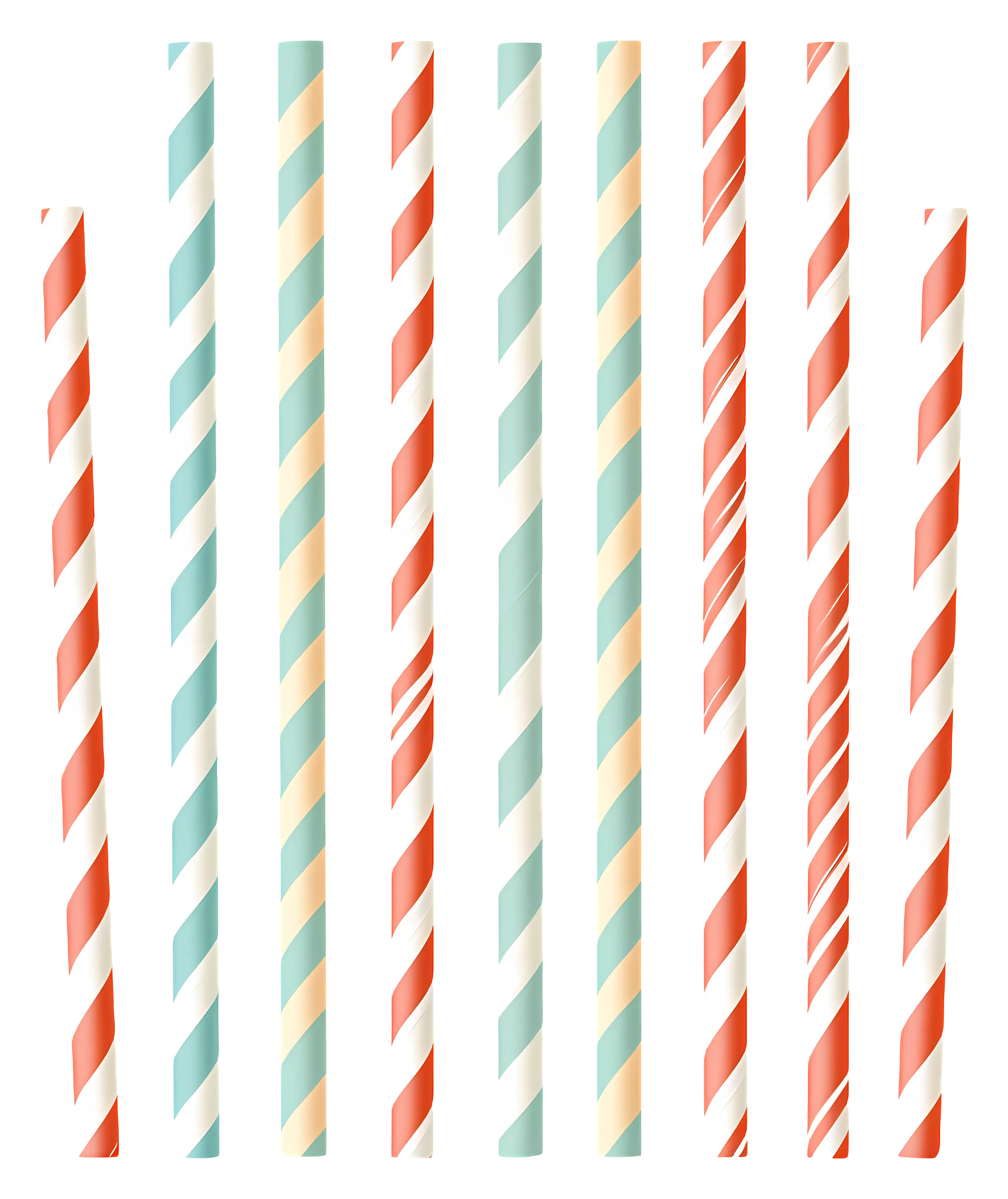 Colorful Striped Drinking Straws