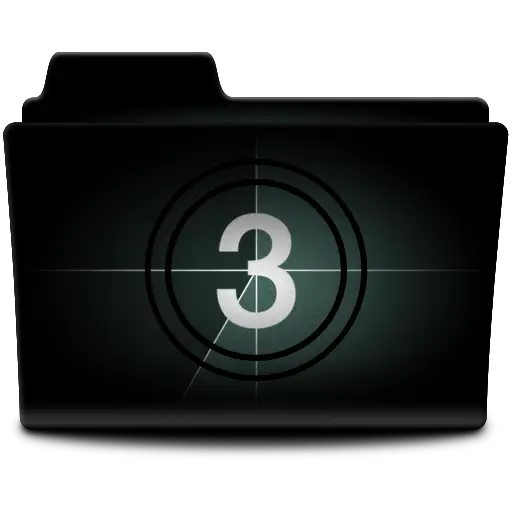Film Countdown Icon with Number 3