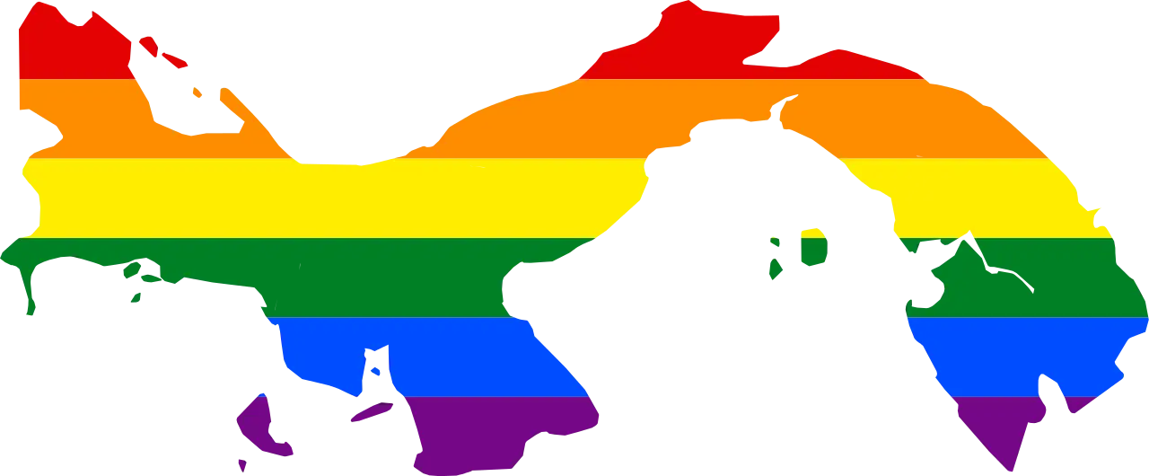 Panama Map with Rainbow Colors