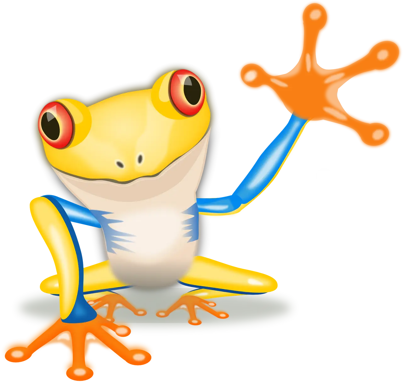 Yellow and Orange Cartoon Frog Illustration