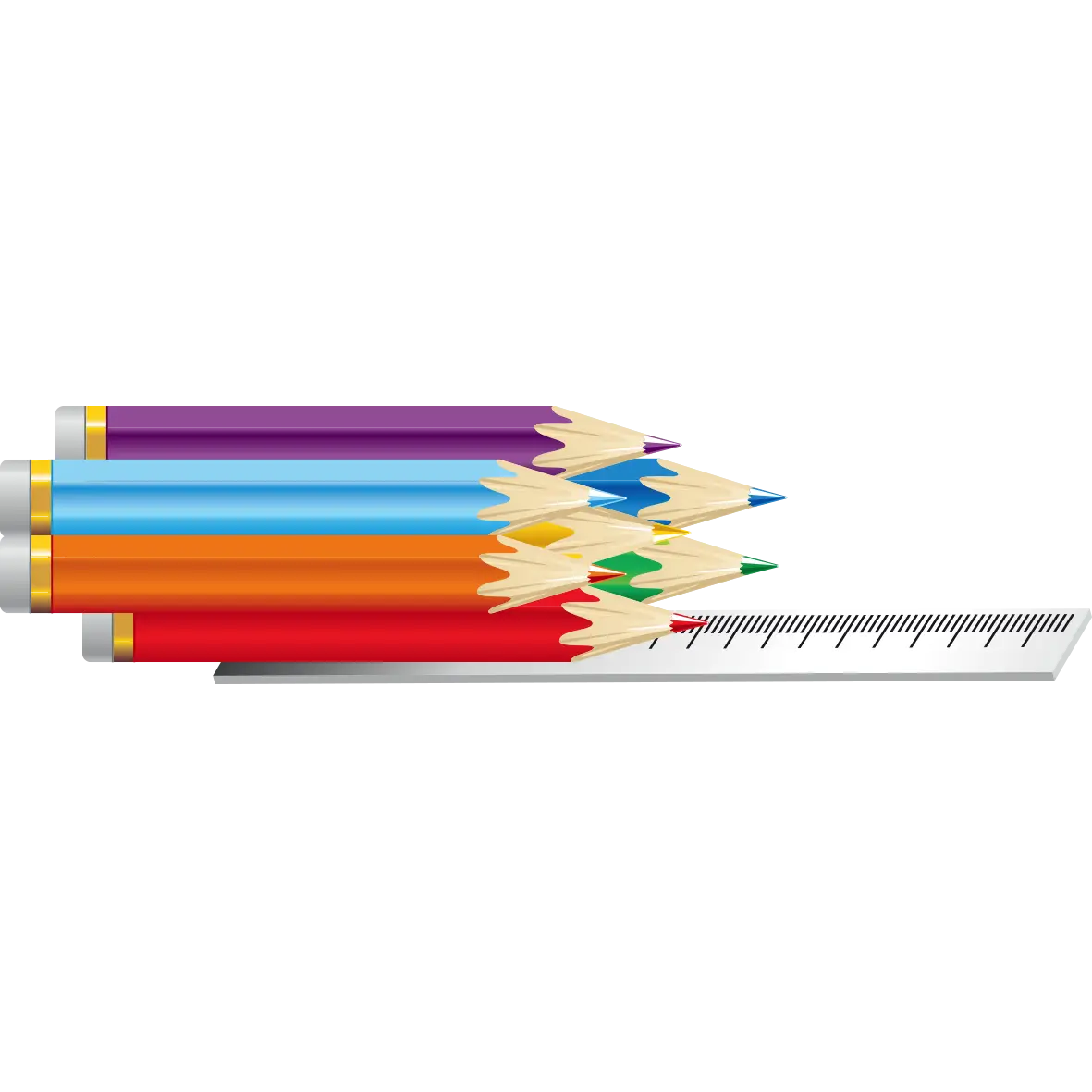 Colorful Drawing Pencils and Ruler