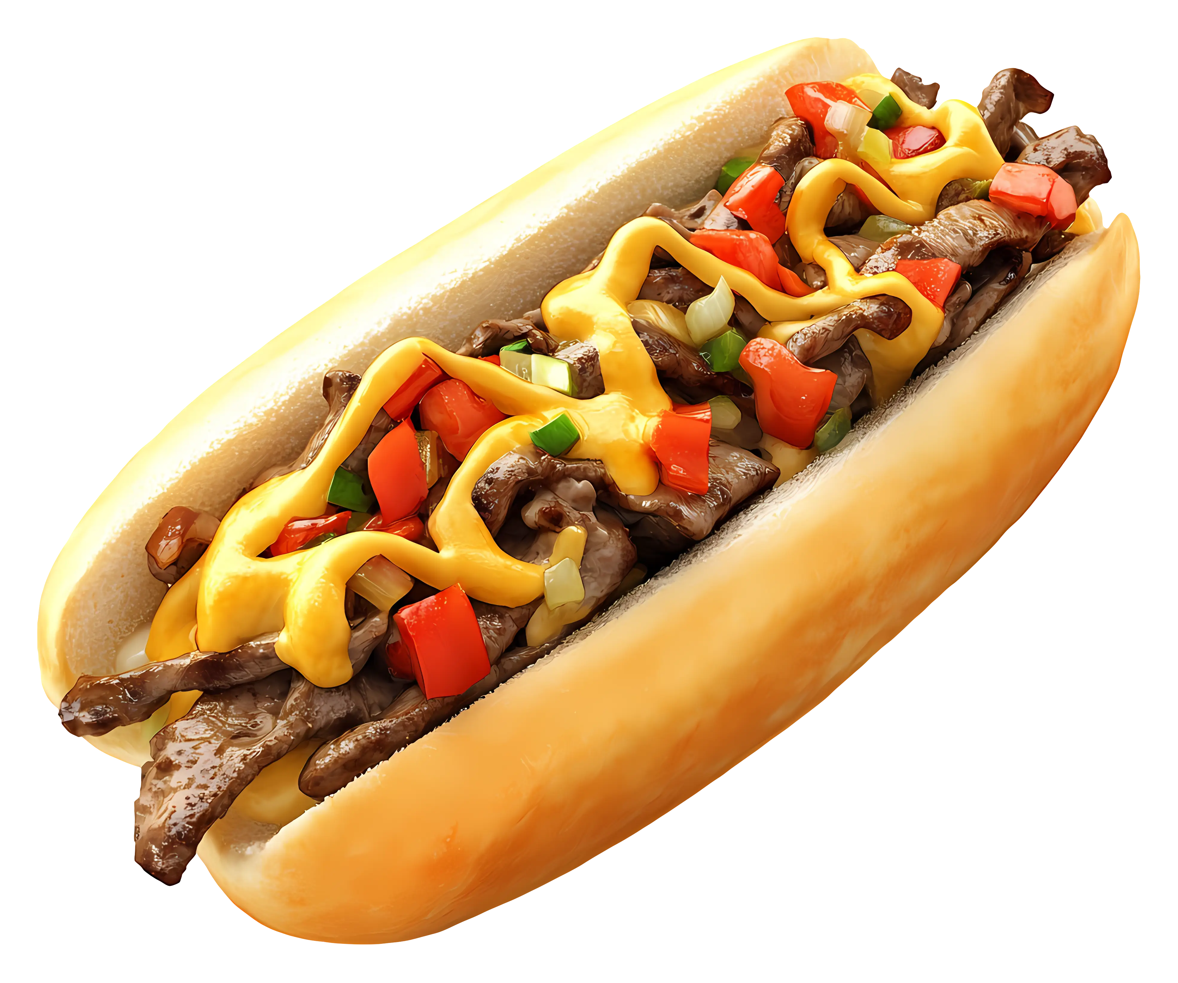 Delicious Cheesesteak Sandwich with Peppers