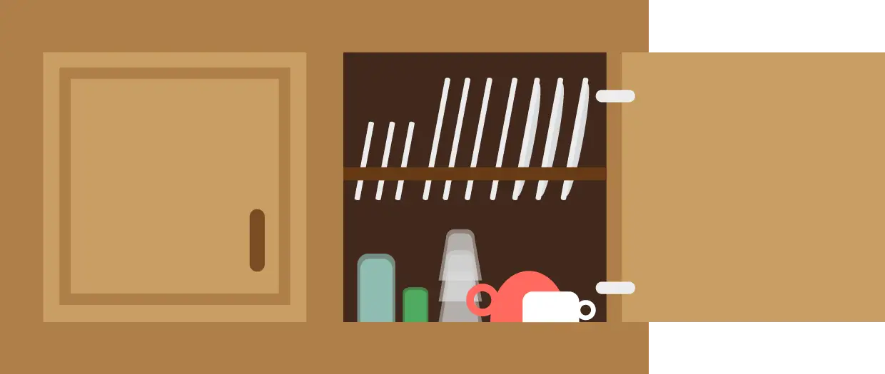 Kitchen Cabinet with Dishes