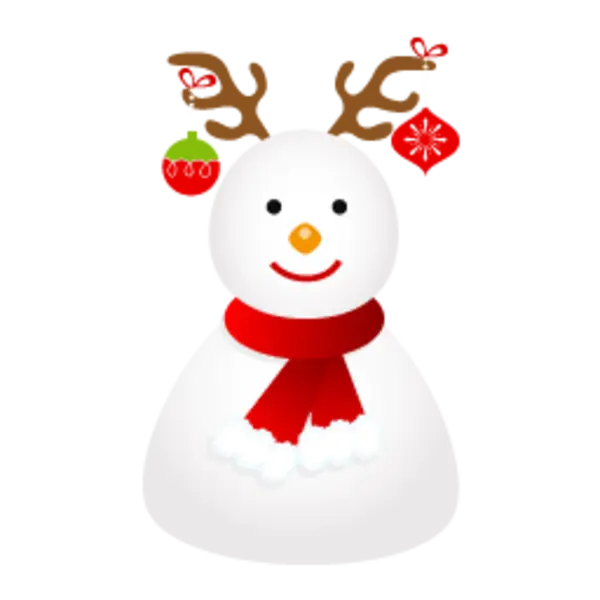 Snowman with Reindeer Antlers for Christmas