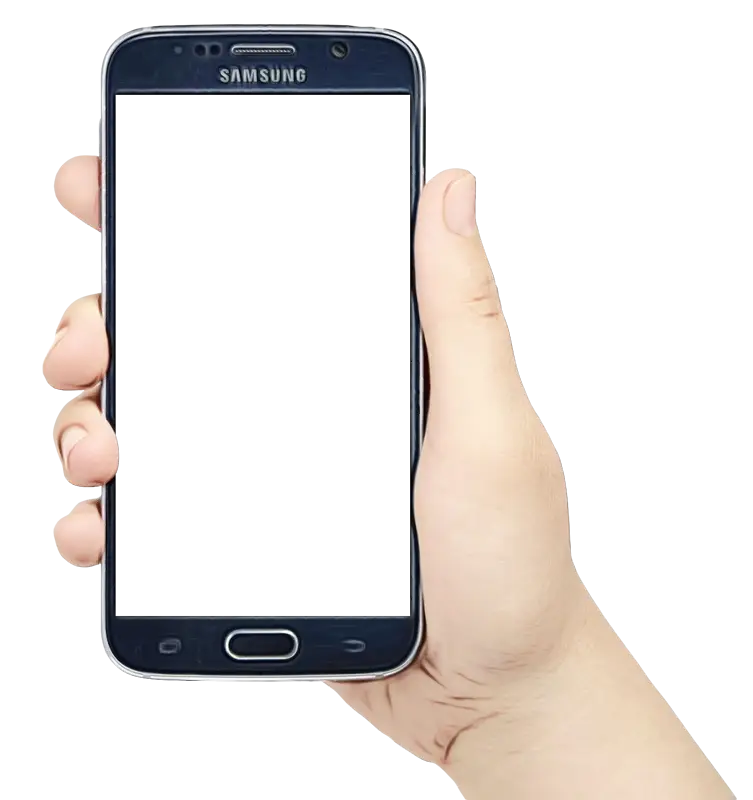 Hand Holding Smartphone with Blank Screen