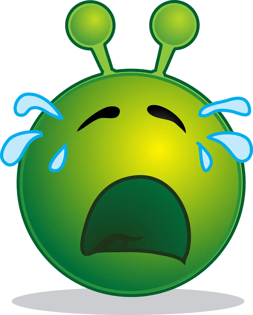 Crying Green Cartoon Emoji