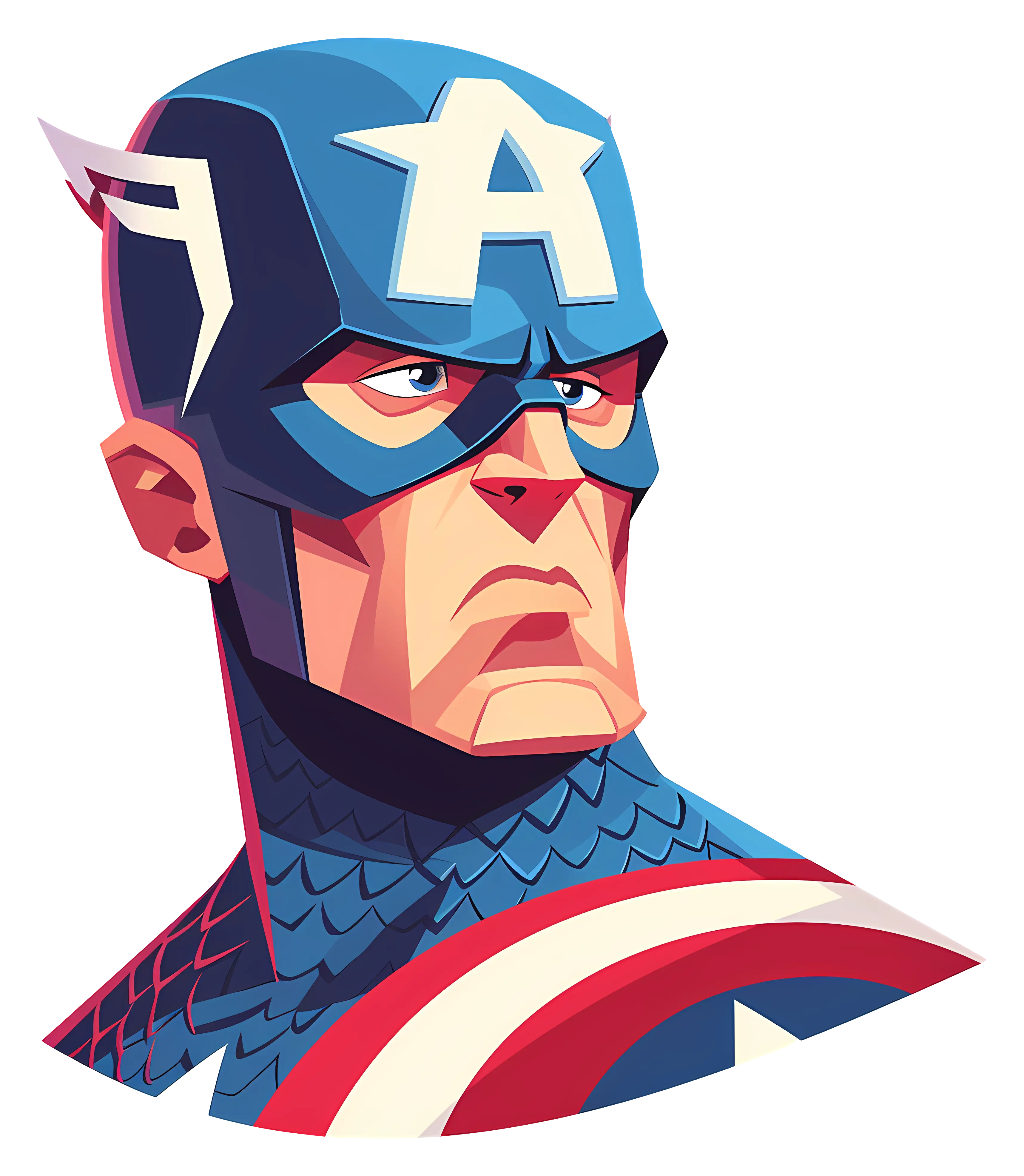 Blue Masked Superhero Illustration