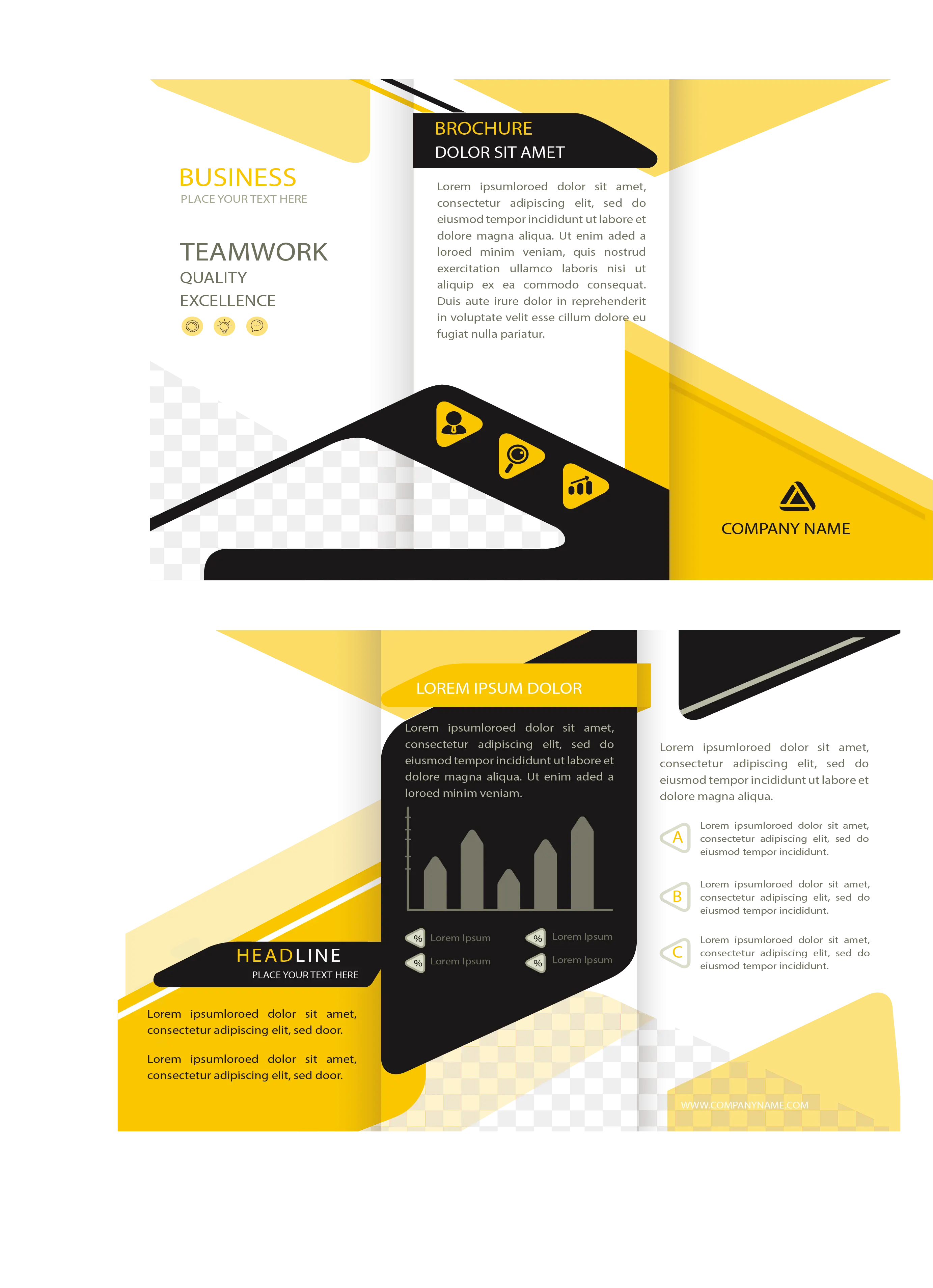 Yellow and Black Business Brochure Design