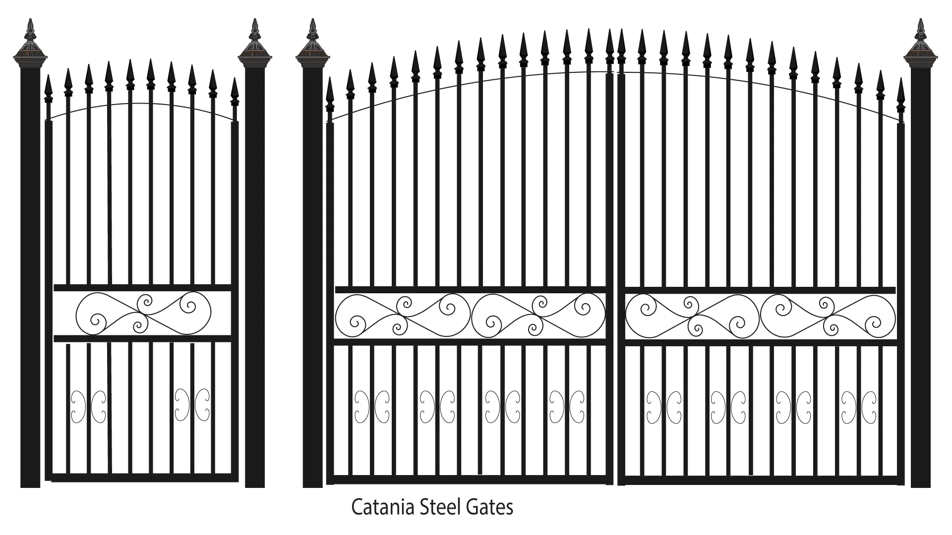 Elegant Black Steel Gate Design
