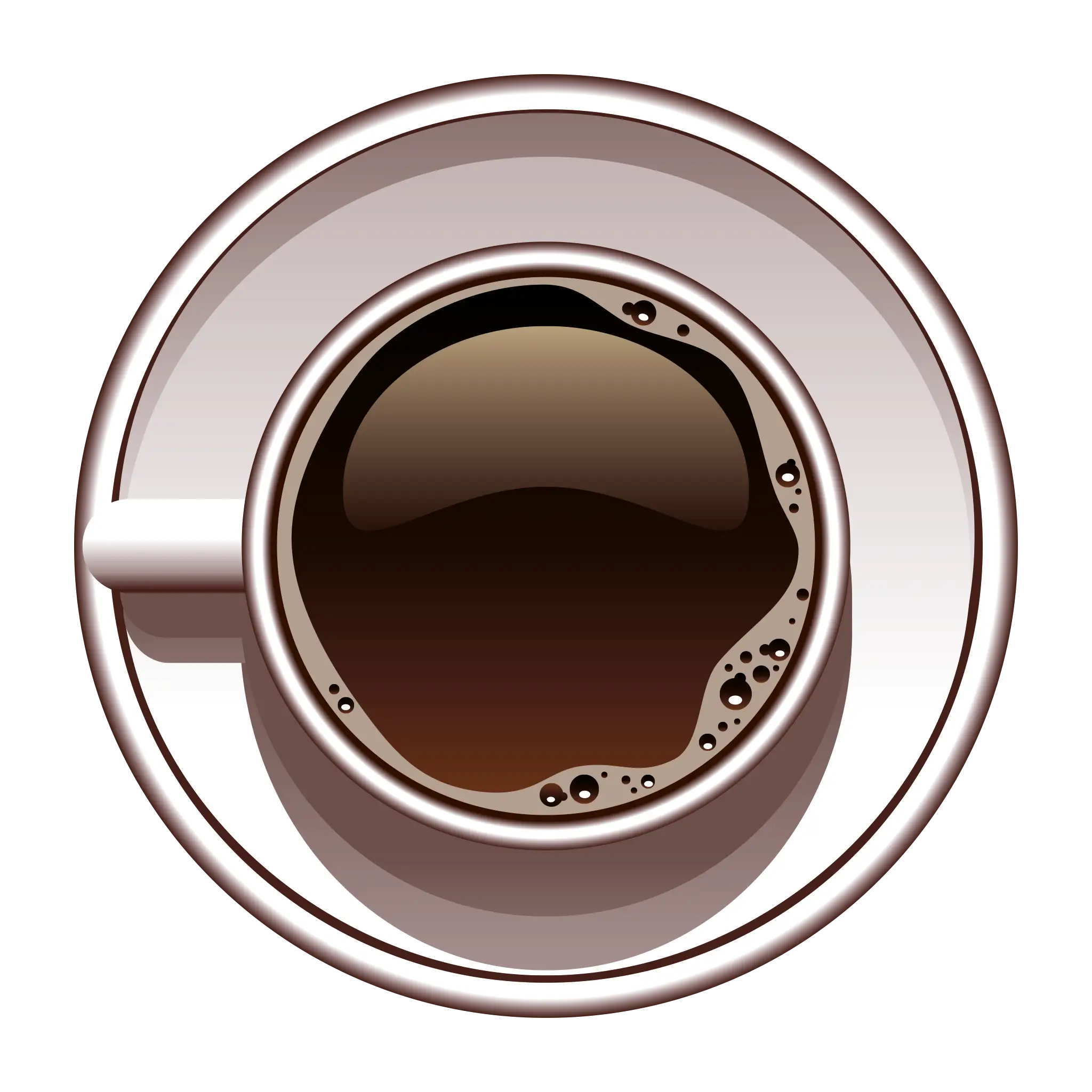 Top View of a Steaming Cup of Coffee