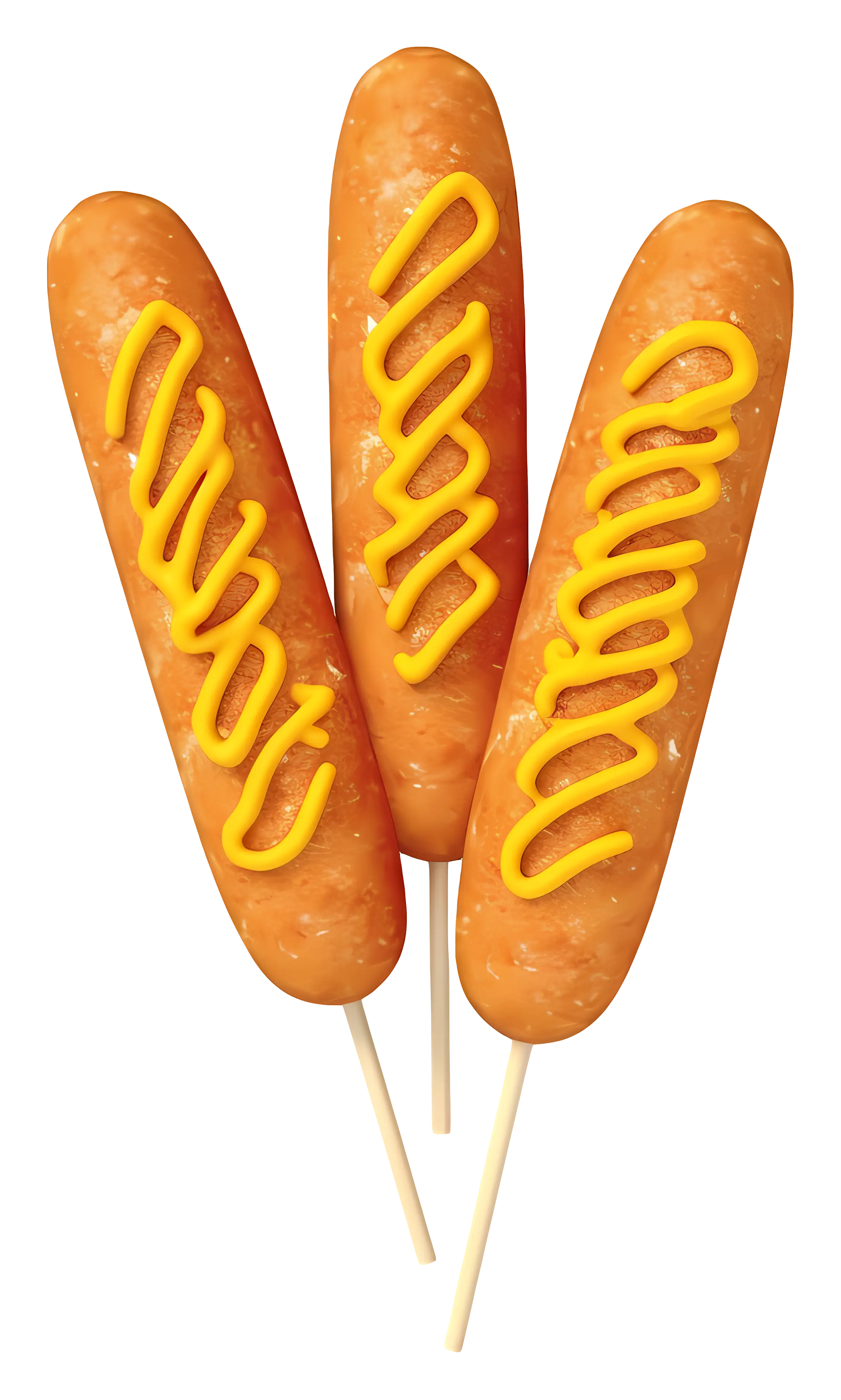 Illustration of Corn Dogs with Mustard