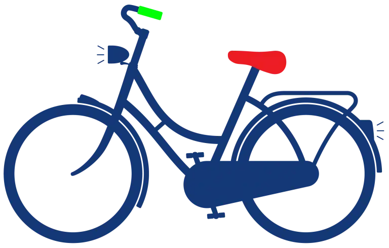 Blue and Red Bicycle for Casual Ride
