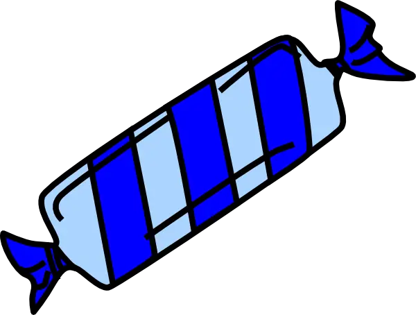 Blue Candy Wrapped in Wrapper