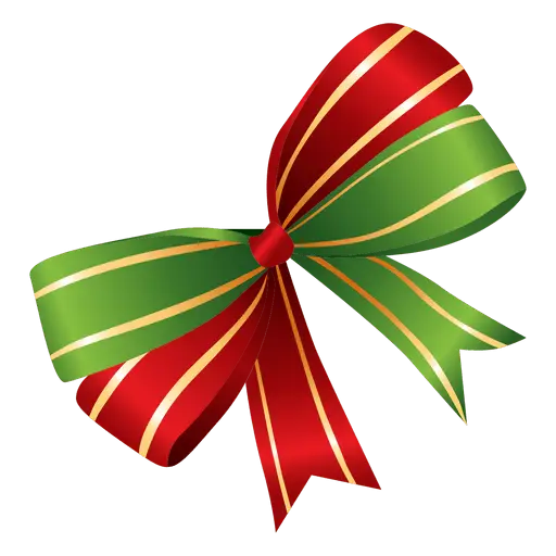 Festive Red and Green Ribbon Bow