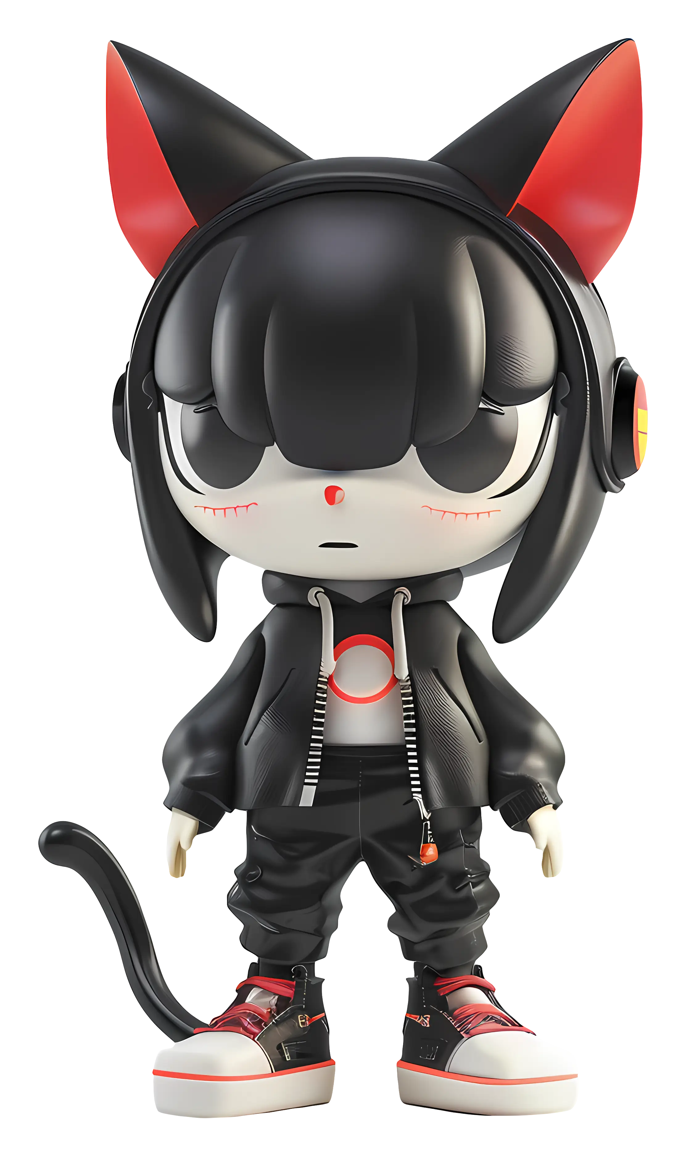 Cute Cat Character with Headphones