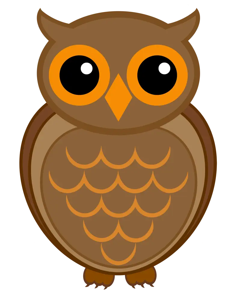 Brown Owl Cartoon Illustration