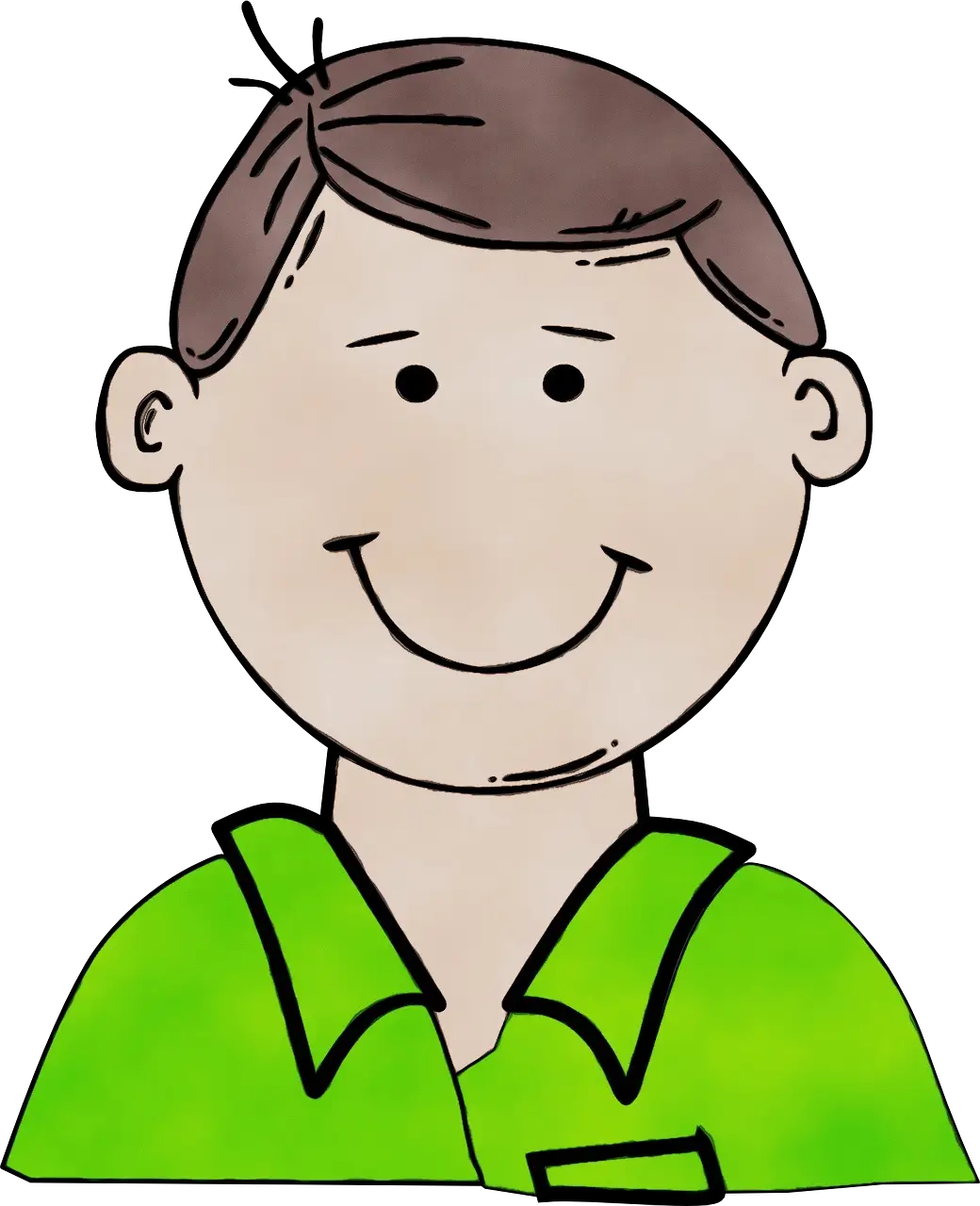 Smiling Boy Cartoon Illustration for Kids