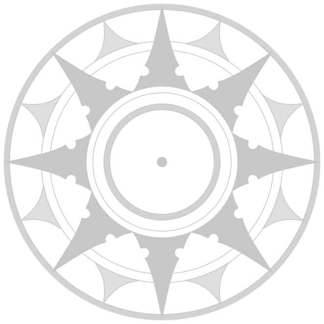 Gray Compass Rose Symbol