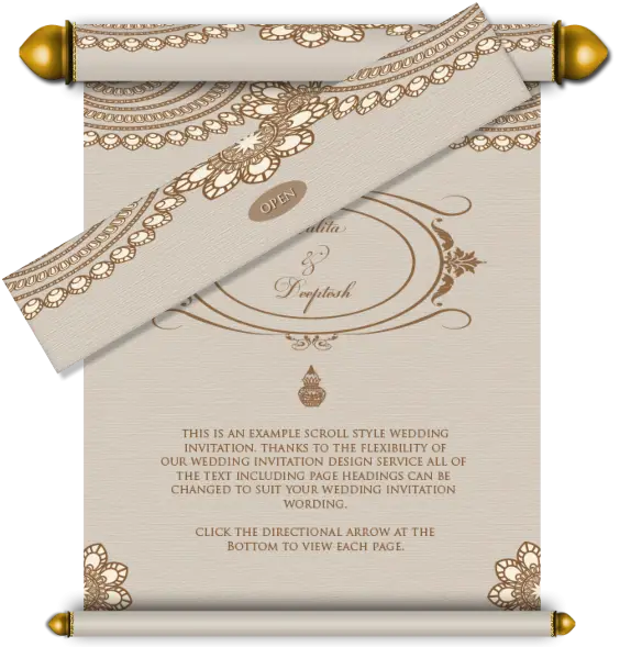 Vintage Scroll Wedding Invitation