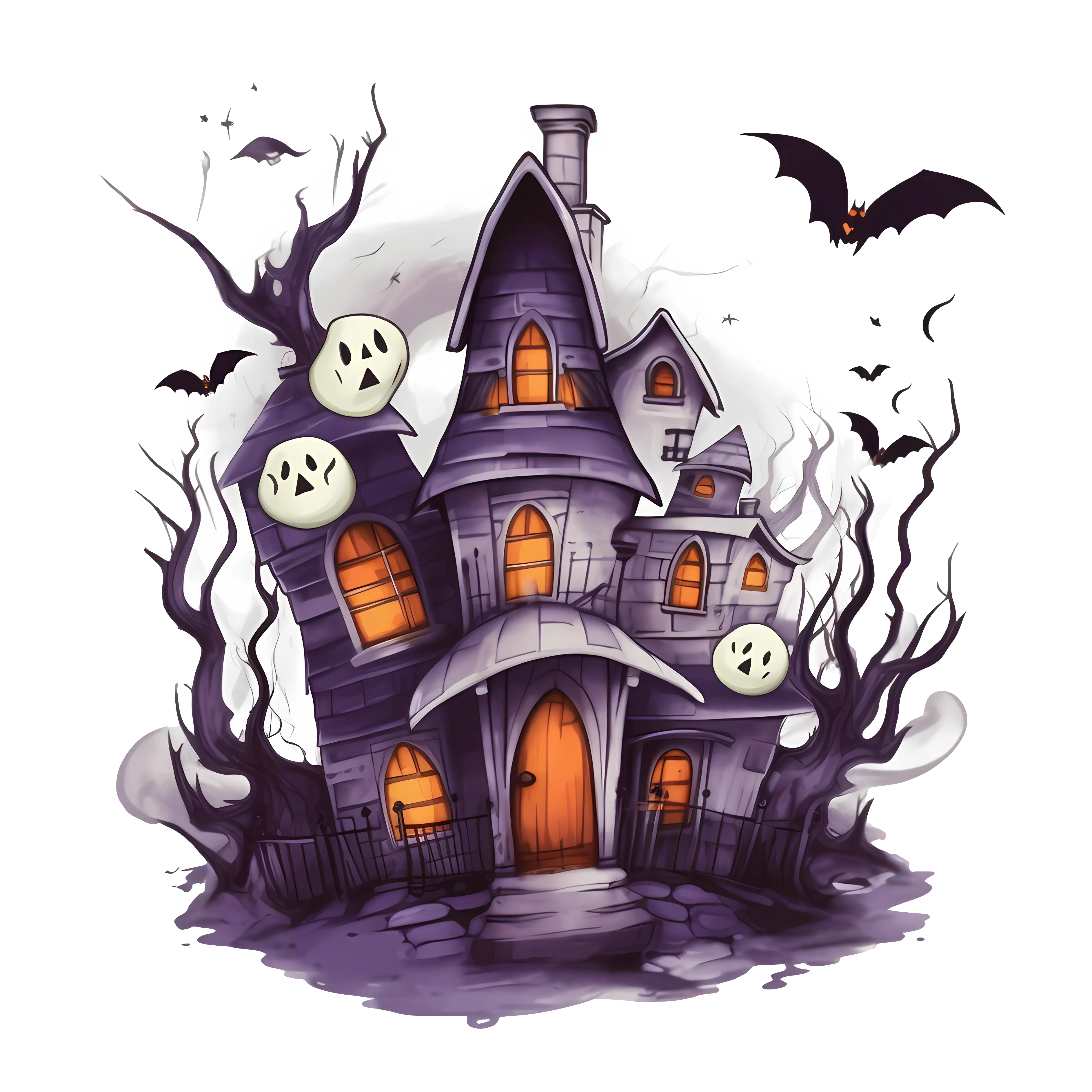 Haunted House Illustration for Halloween