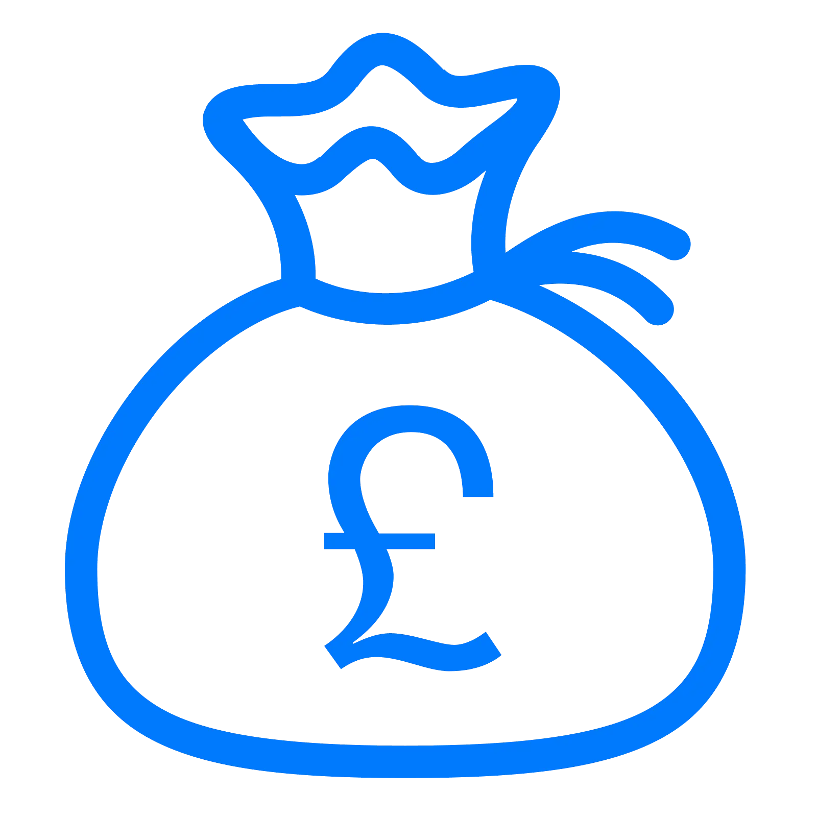 Classic Money Bag with Pound Symbol Icon
