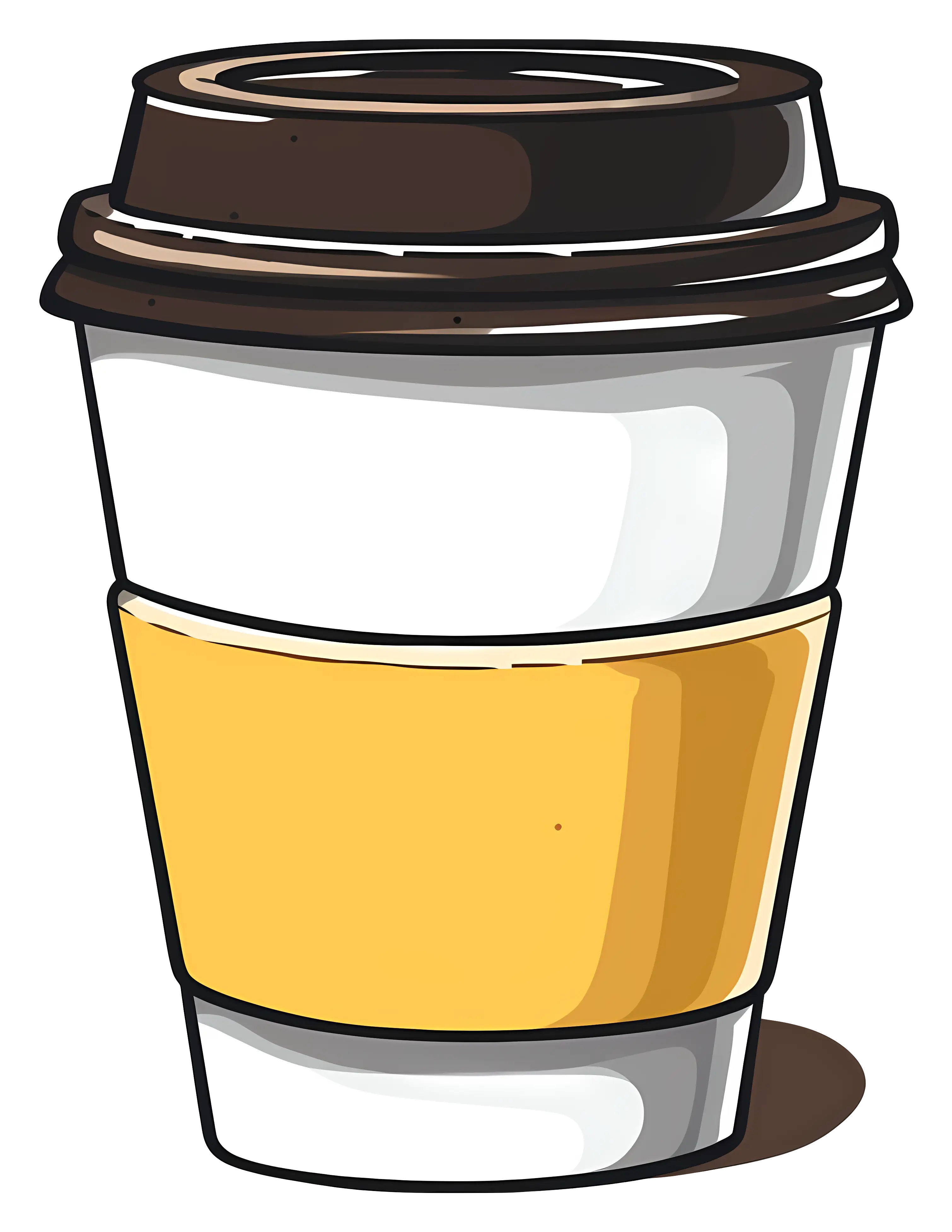 Takeaway Coffee Cup with Yellow Sleeve