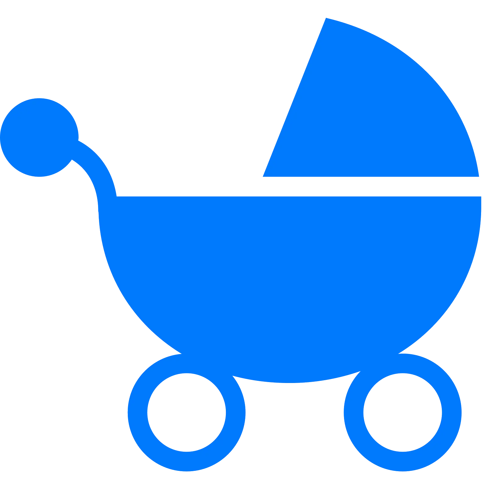 Blue Baby Stroller Icon